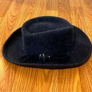 Vintage Sonni San Francisco Felt Cowgirl Hat Navy Blue small - medium 21.5 in